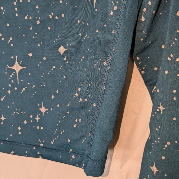 Nike Pro Womens XS BV5566-347 Starry Night Rare Cropped Top Shirt Turquoise A021 - Picture 5 of 11